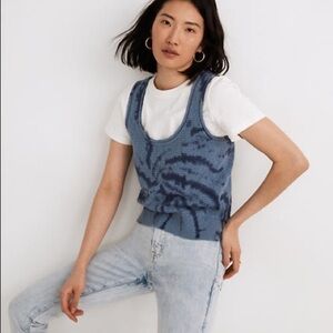 New with Tags Madewell Tie-Dye Fairview Sweater Tank in Distant Ocean Size Small